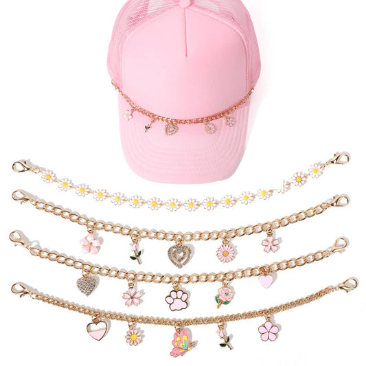 Spring Summer Flowers Charm Trucker Hat Chain