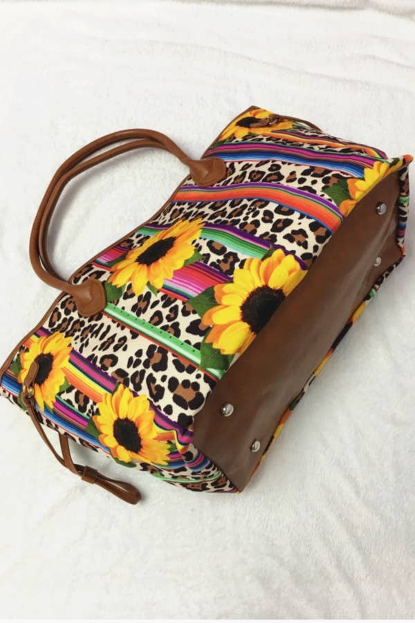 SUNFLOWER PRINT WEEKEND BAG