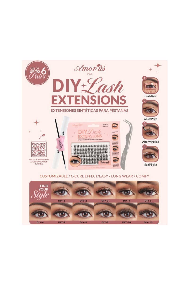 Amorus DIY-1-SM DIY Lash Extensions - 6 sets