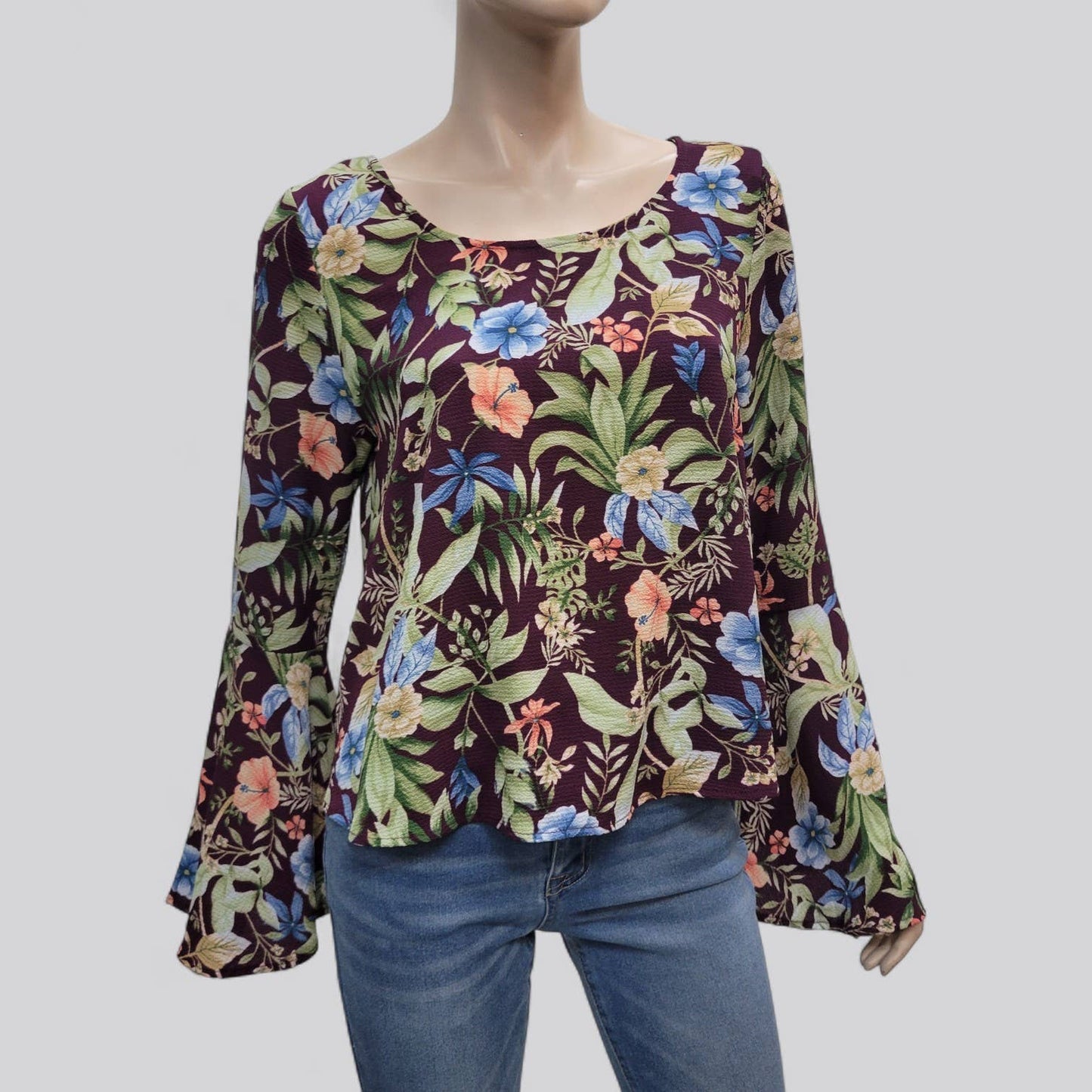 Contemporary Pebble Georgette Pint Pullover Blouse