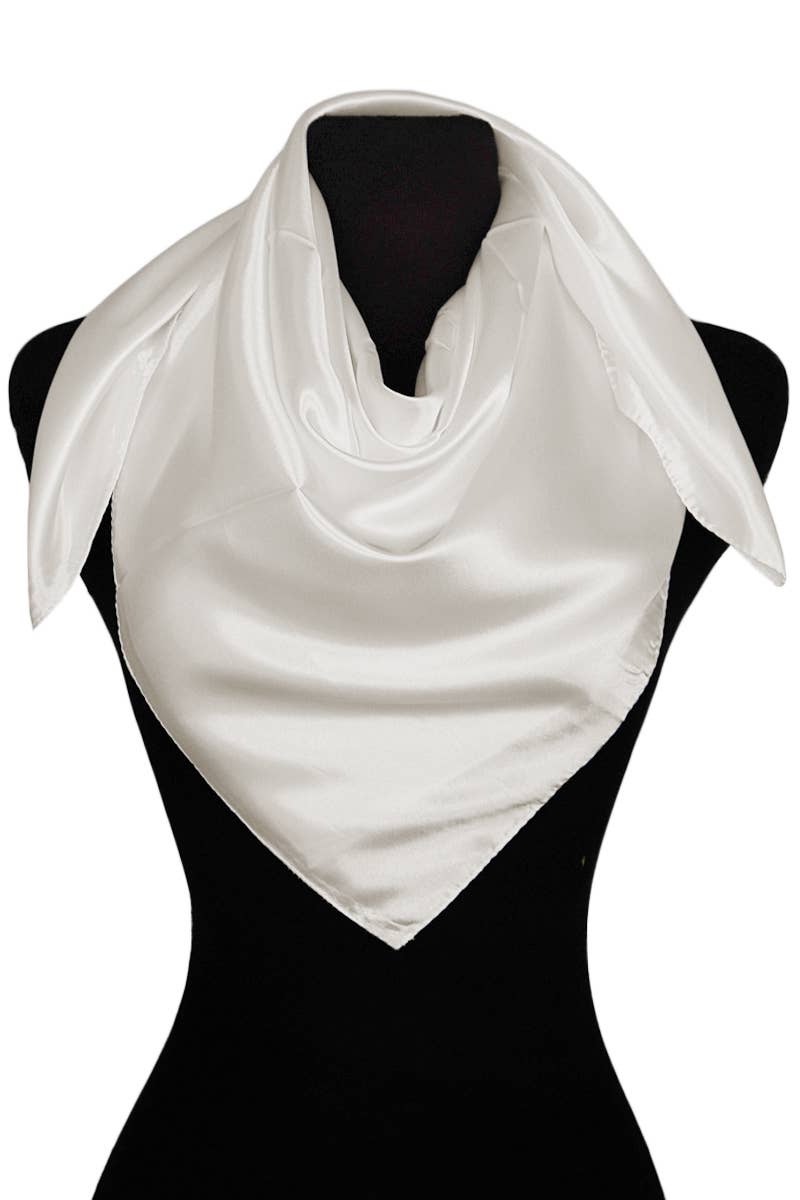 Glossy Faux Silk Poly Satin Square Hanky Scarf