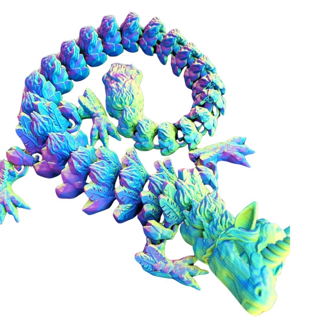 Articulating Alicorn Dragon, 3D Printed, Fidget Toy