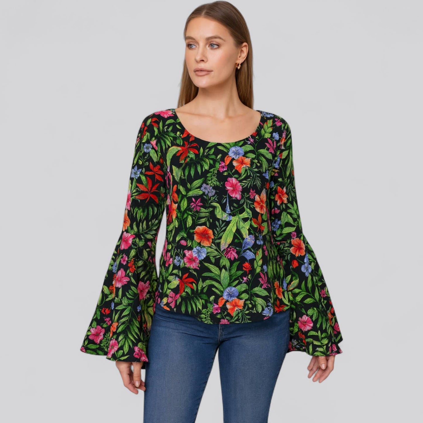 Contemporary Pebble Georgette Pint Pullover Blouse