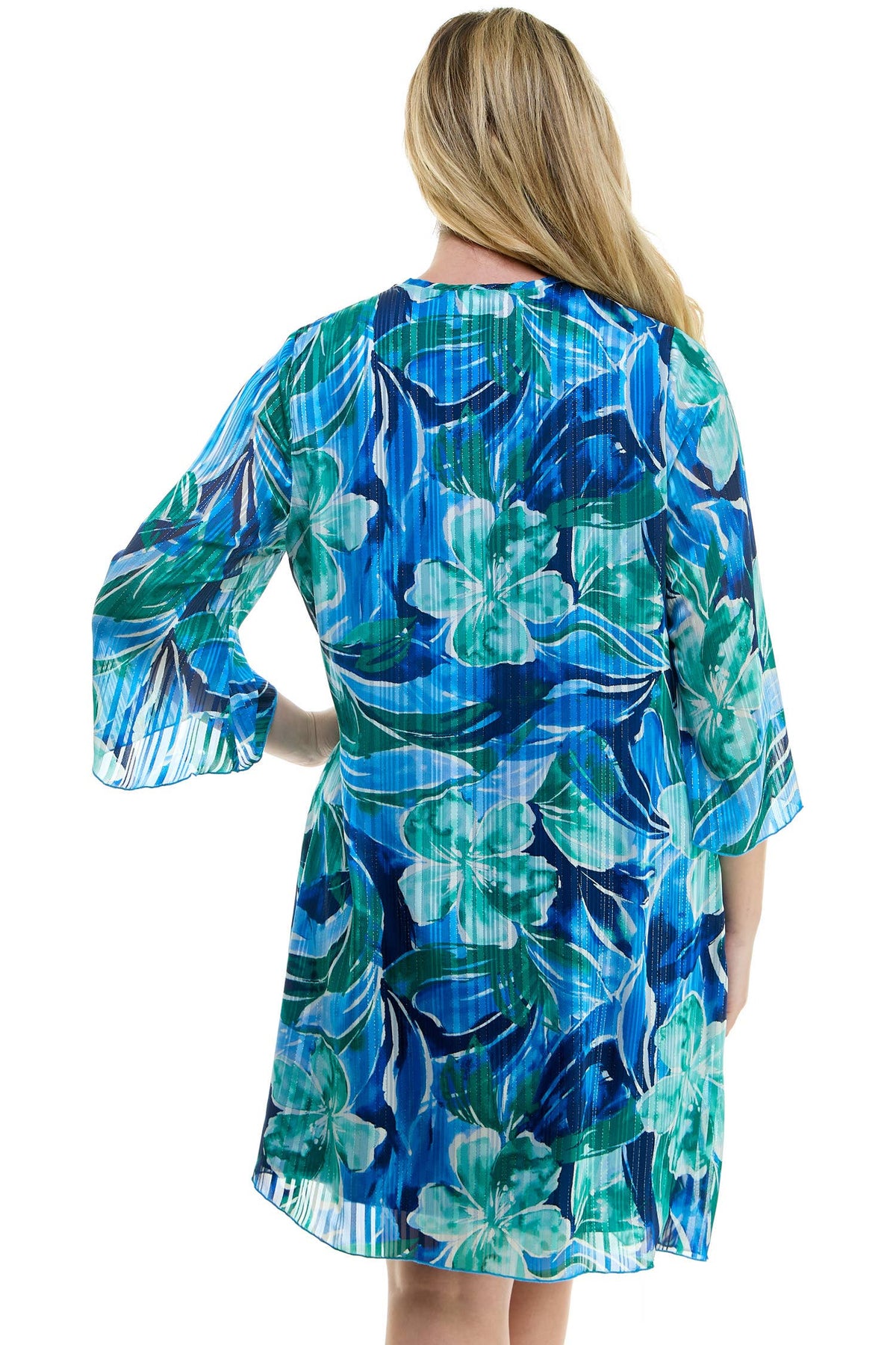 PLUS SIZE 2PC BELL SLEEVE CARDIGAN & DRESS SET