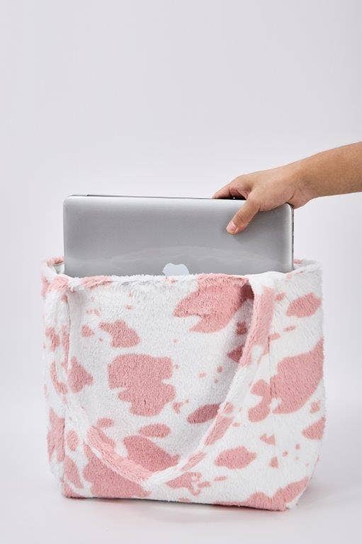 "Strawberry Cow" Designer Fur Tote Bag