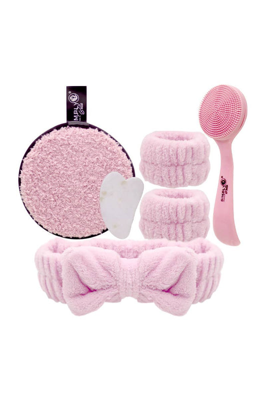 Simply Bella Pink Spa Headband & Wristband Set