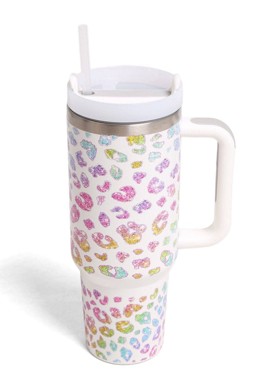 Leopard 40 Oz Tumbler With Handle