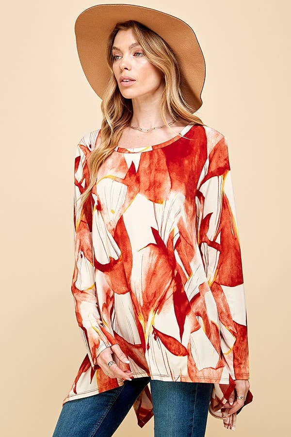 Woman Print All Over Long Sleeve Tunic