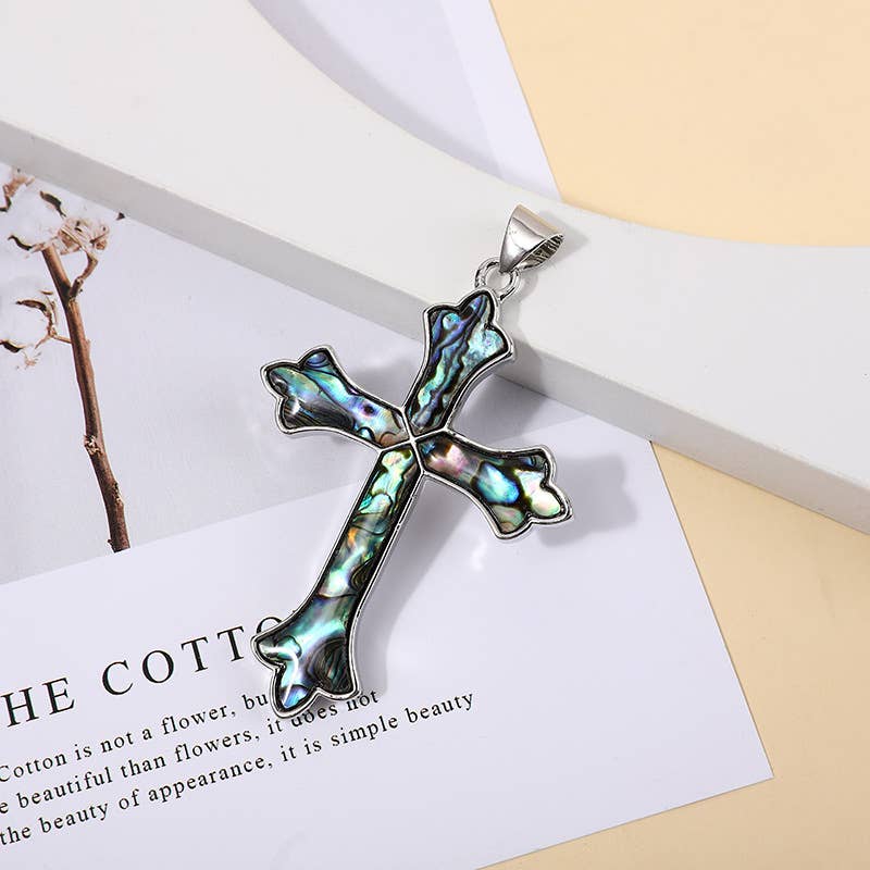 Unique Abalone Shell Cross Pendants