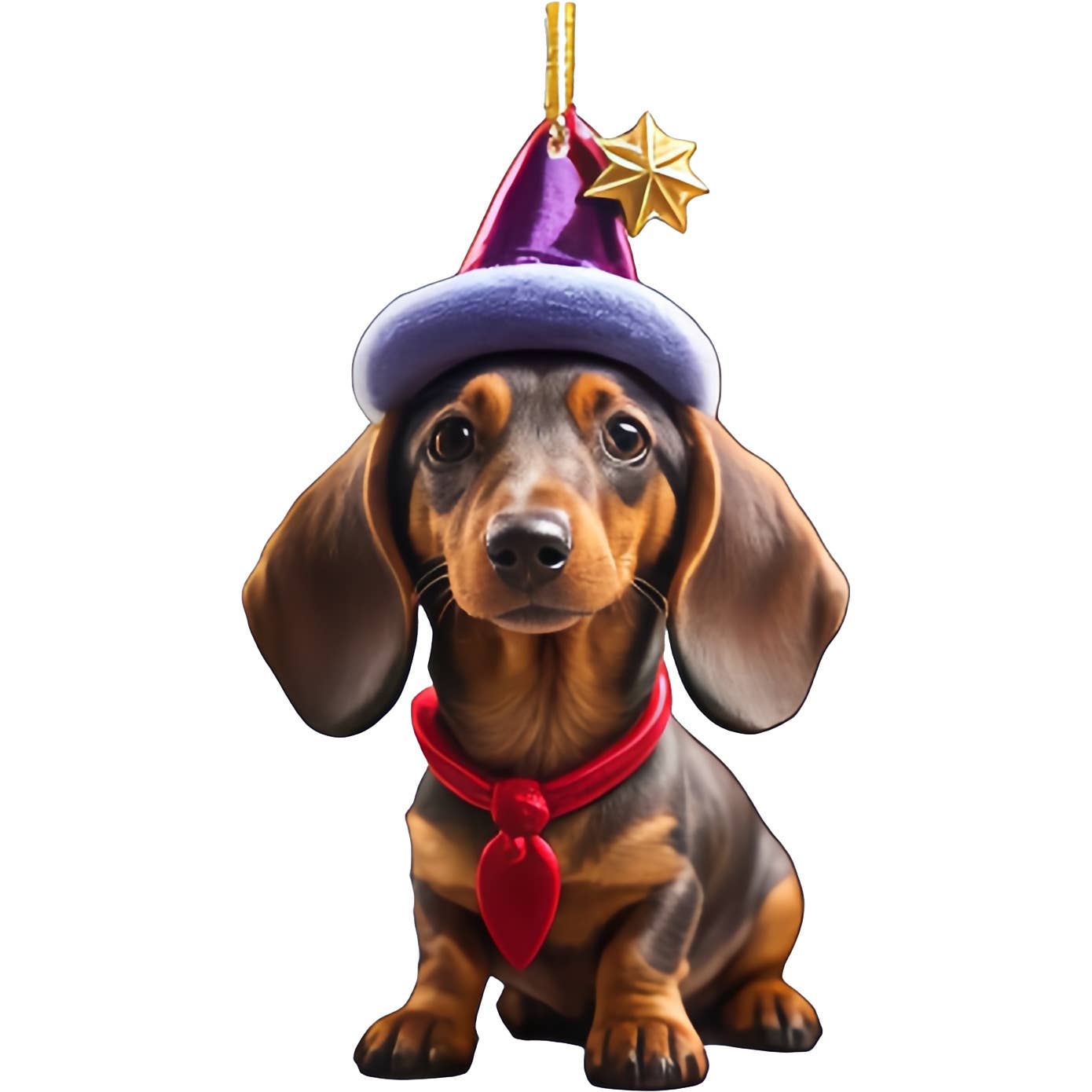 Cute Dachshund Christmas Tree Acrylic Hanging Decorations