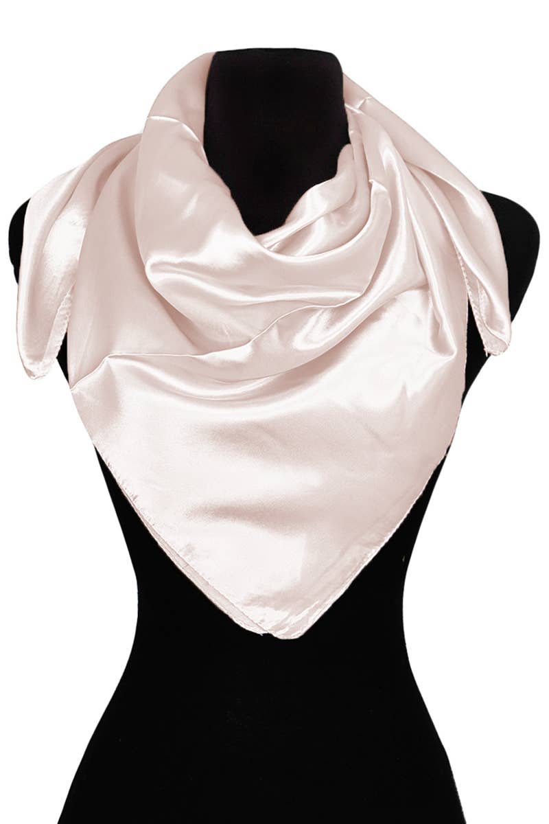 Glossy Faux Silk Poly Satin Square Hanky Scarf
