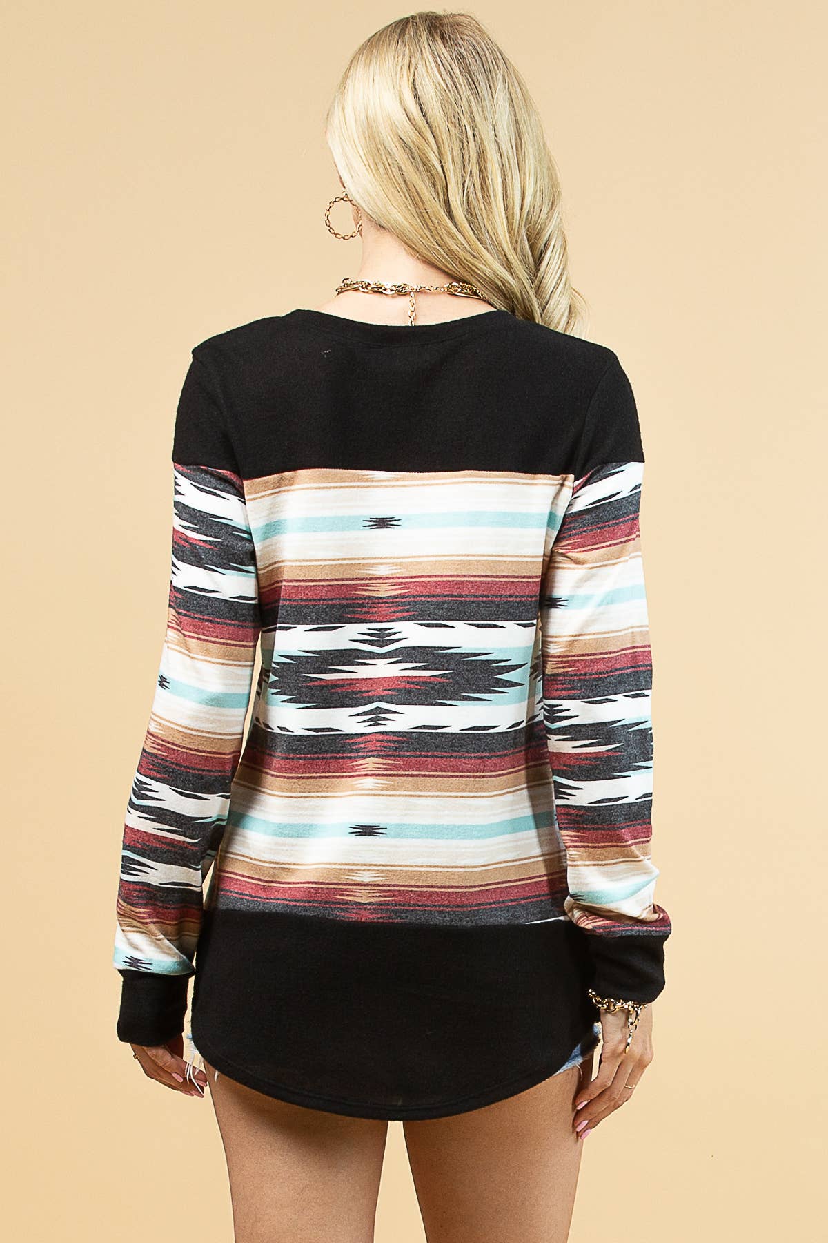 Alexa Color Block Aztec Hacci Top