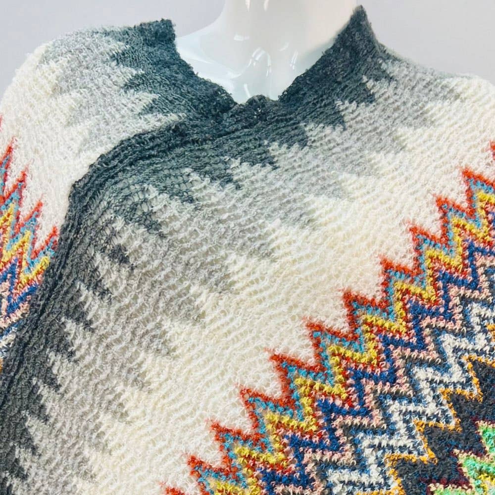 VIA FIORE - PONCHO RUANA CAPE WRAP KNIT OVERCOAT -  #17