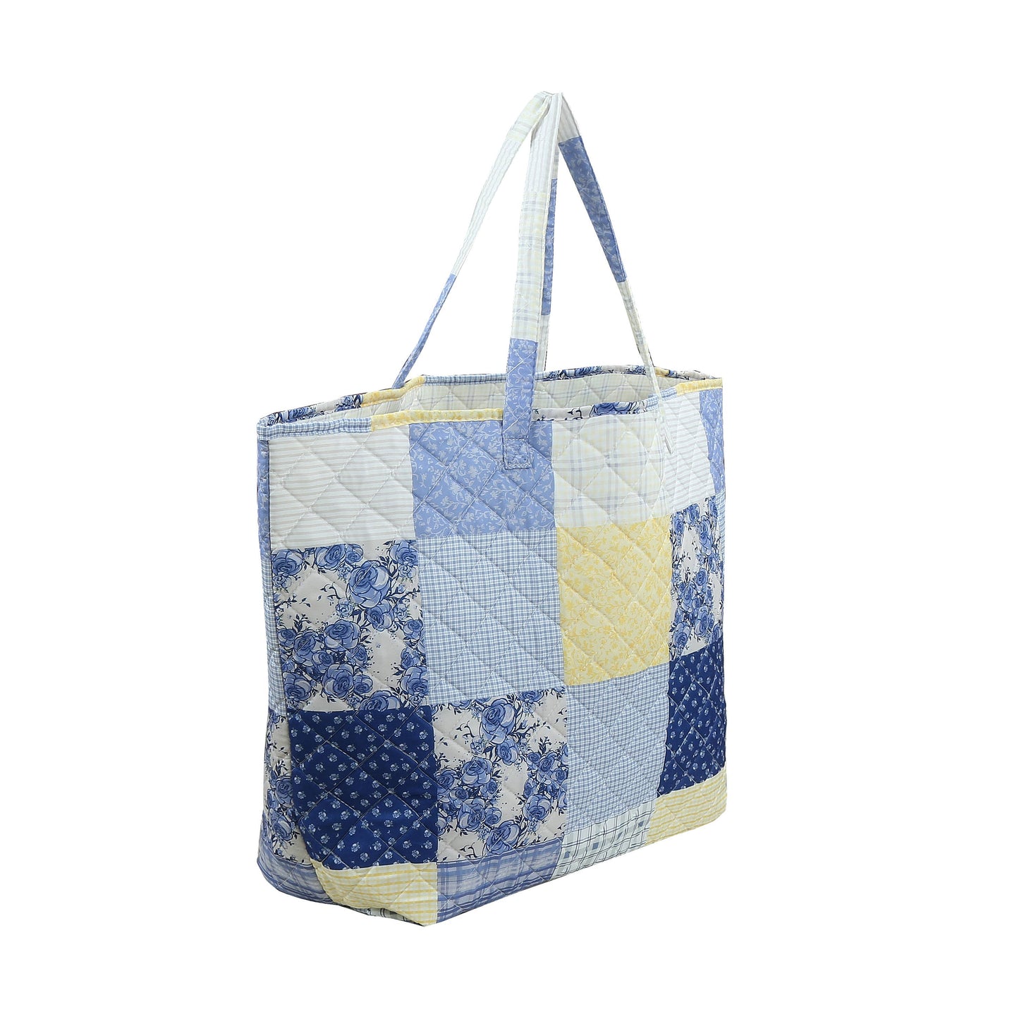 "Garden Walk in Bluebell" Designer Quilted Tote Bag