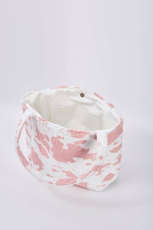 "Strawberry Cow" Designer Fur Tote Bag
