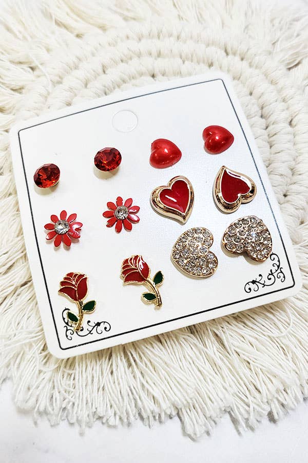 Valentine's Day Stud Earrings Set