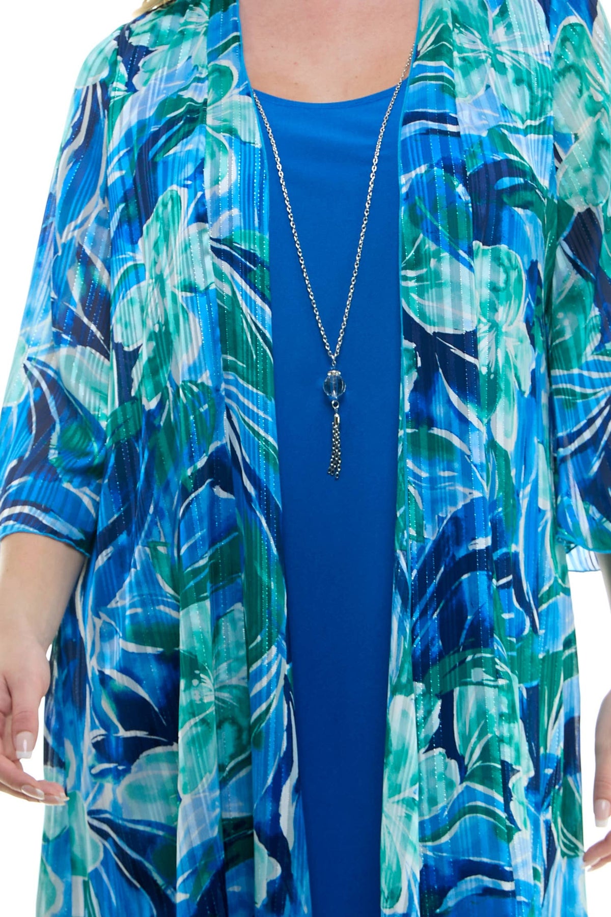 PLUS SIZE 2PC BELL SLEEVE CARDIGAN & DRESS SET