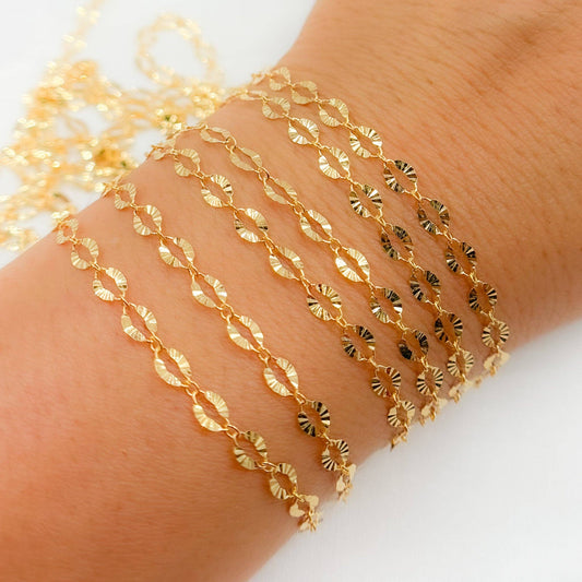 1370SBSFGF. 14K Gold-Filled Diamond Cut Oval Link Chain