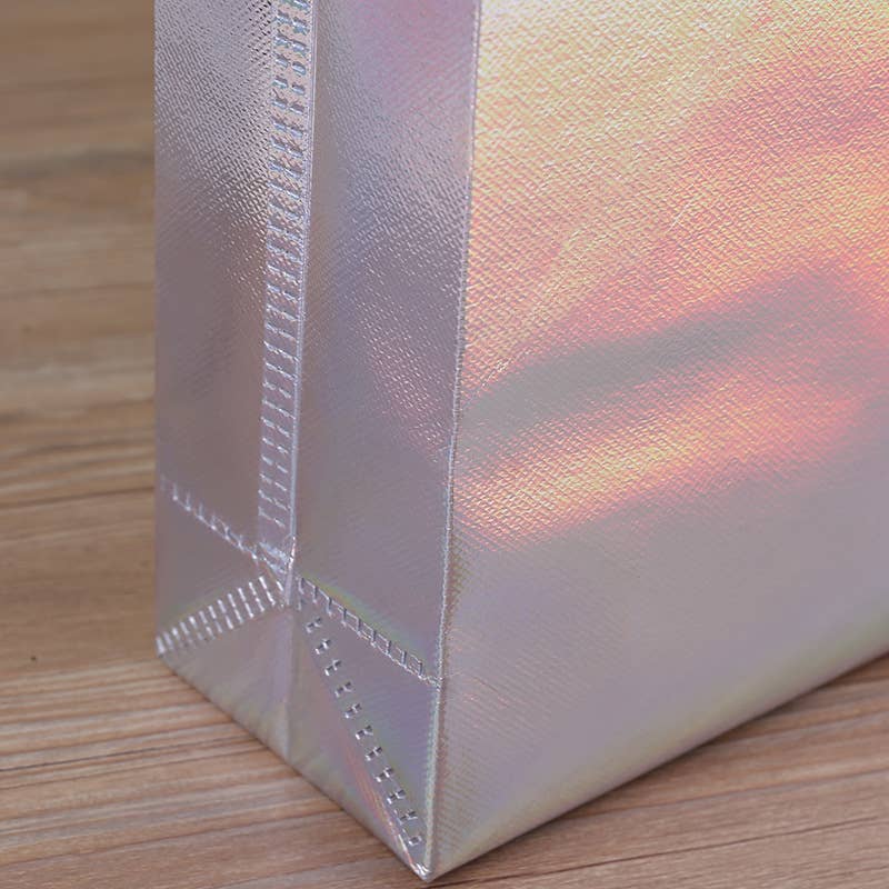 50pcs, 3 Sizes Iridescent Holographic Non-woven Gift Bag