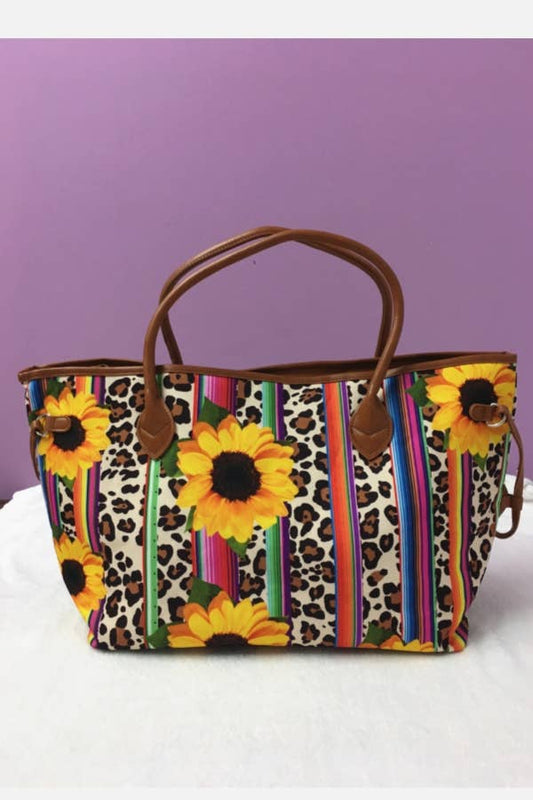 SUNFLOWER PRINT WEEKEND BAG