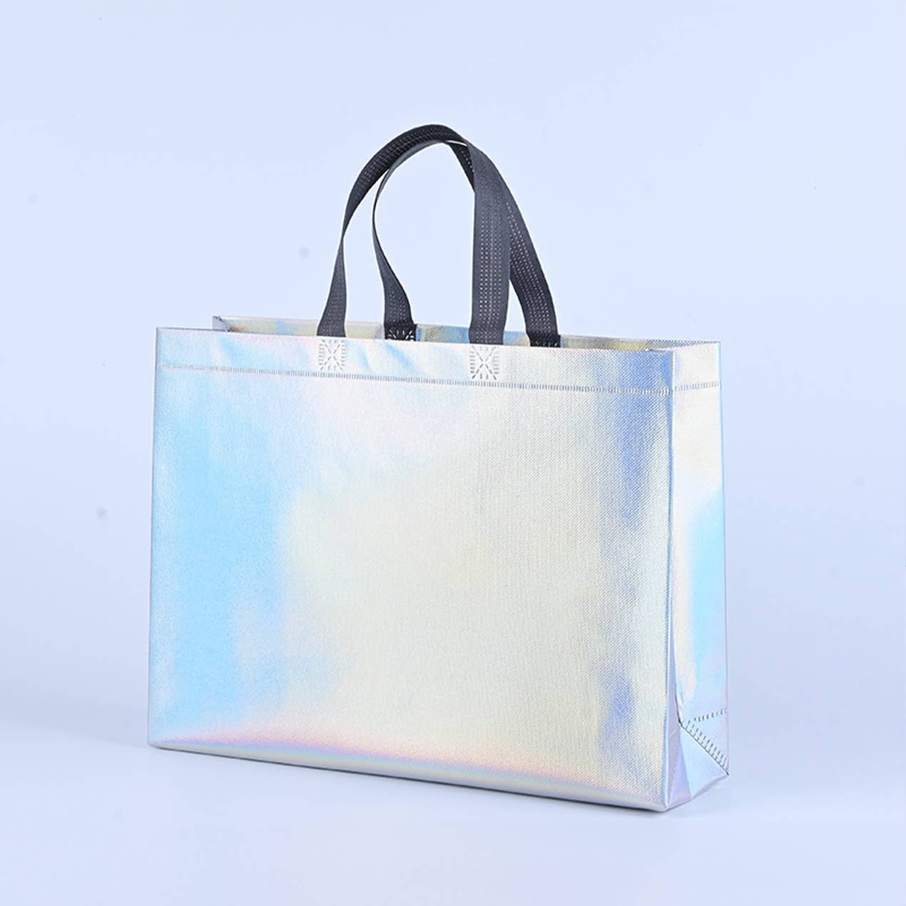 50pcs, 3 Sizes Iridescent Holographic Non-woven Gift Bag