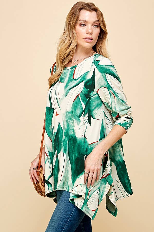 Woman Print All Over Long Sleeve Tunic