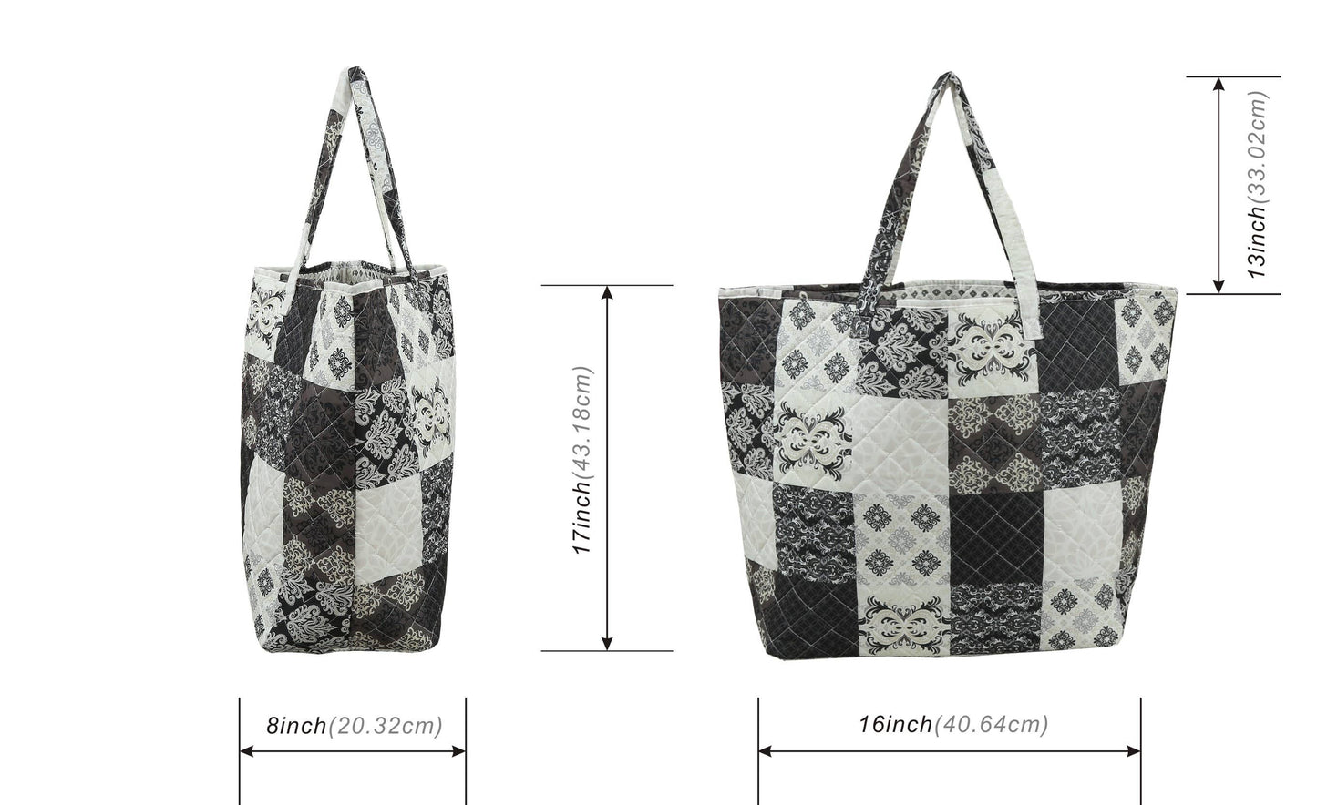 "Arabesque" Designer Quilted Tote Bag