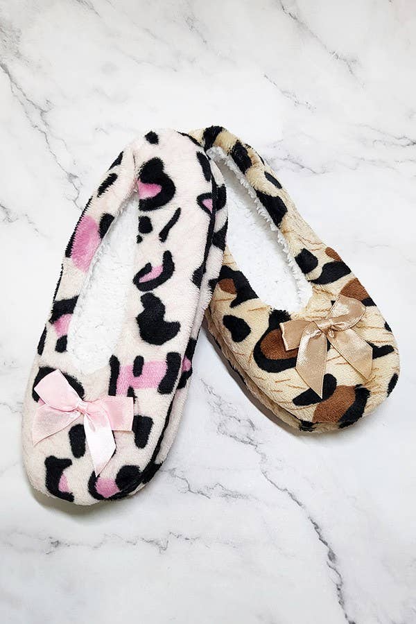 Leopard Fuzzy Indoor Slipper Shoes