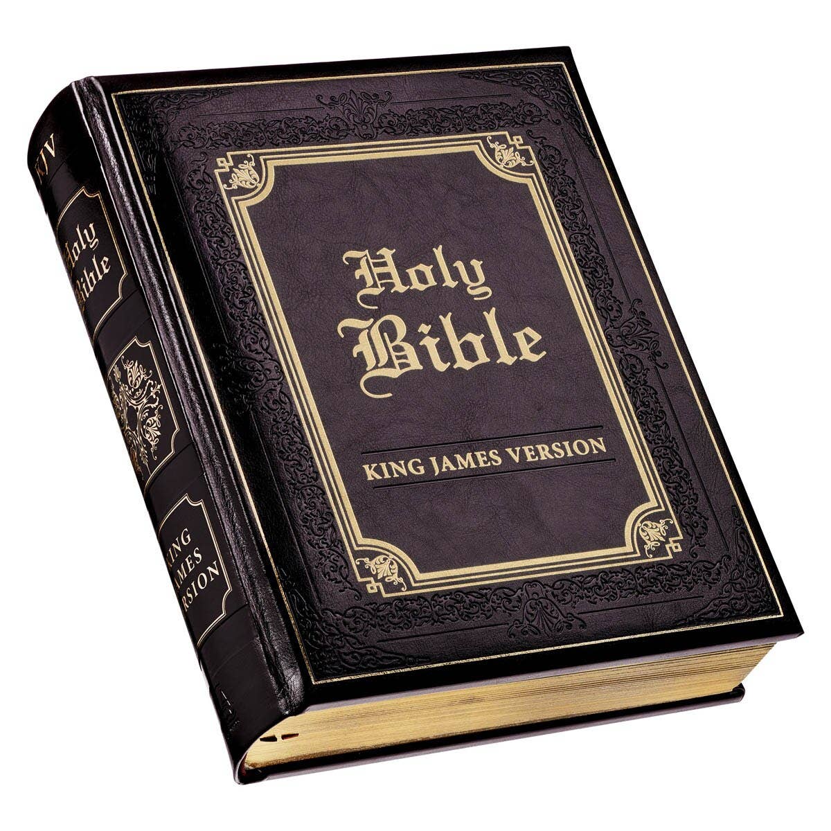KJV Family Bible Faux Leather Padded HC, Dark Brown