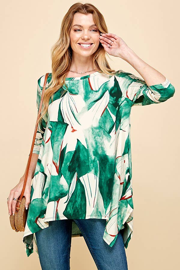 Woman Print All Over Long Sleeve Tunic