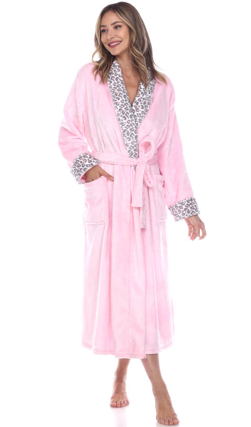 Women's and Plus Size  Leopard Print Cozy Lounge Robe