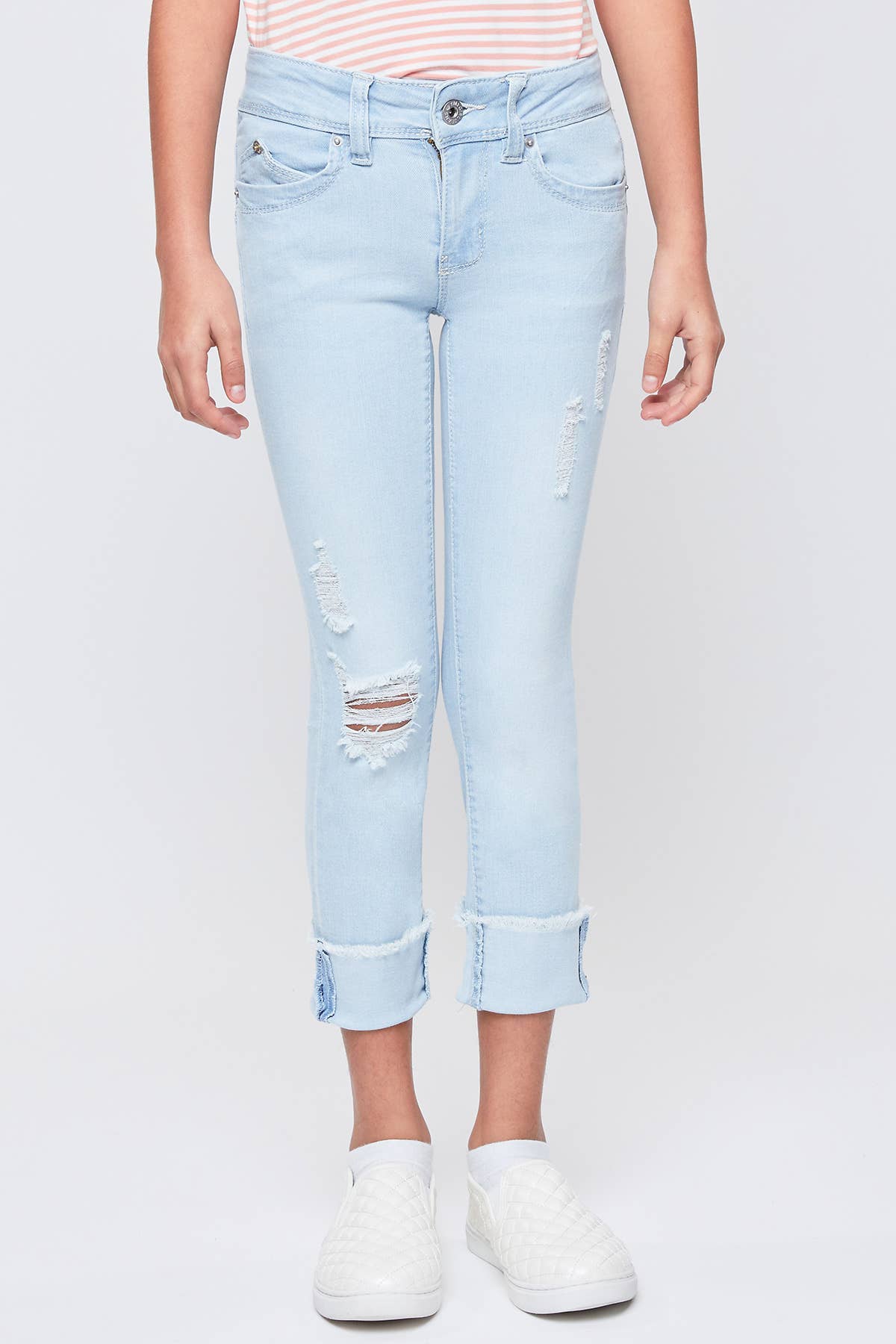 Girls WannaBettaFit Mid-Rise Mega Cuff Skinny Jean