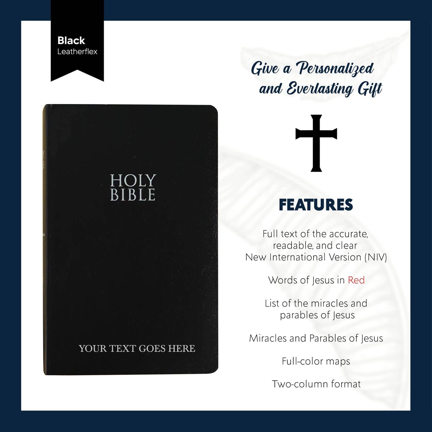 Personalized NIV Bible Leather Holy Bible
