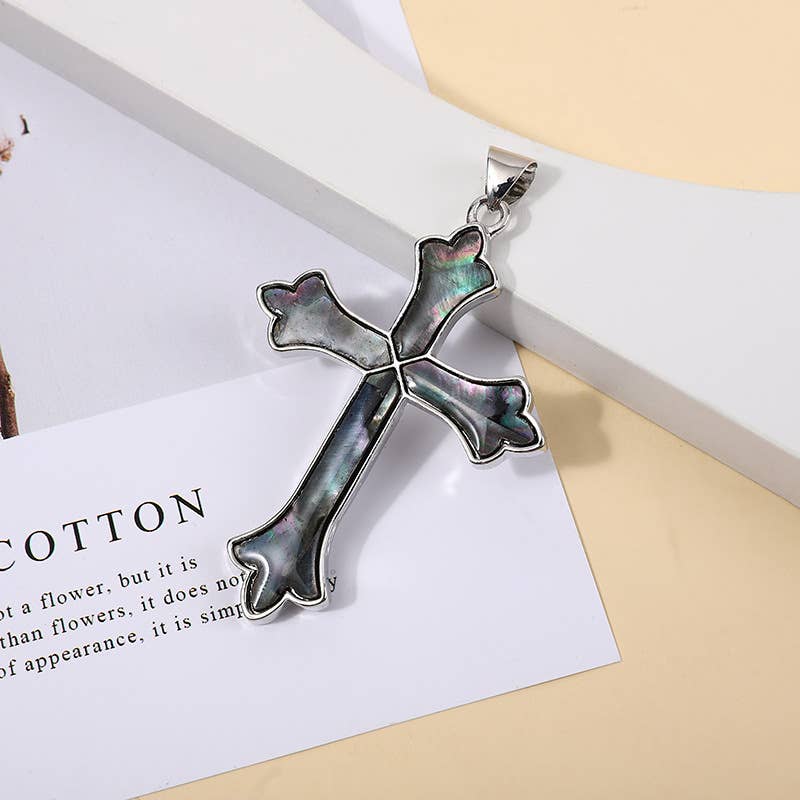 Unique Abalone Shell Cross Pendants