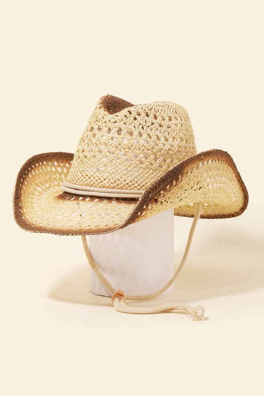 Western Straw Weave Rope String Cowboy Hat