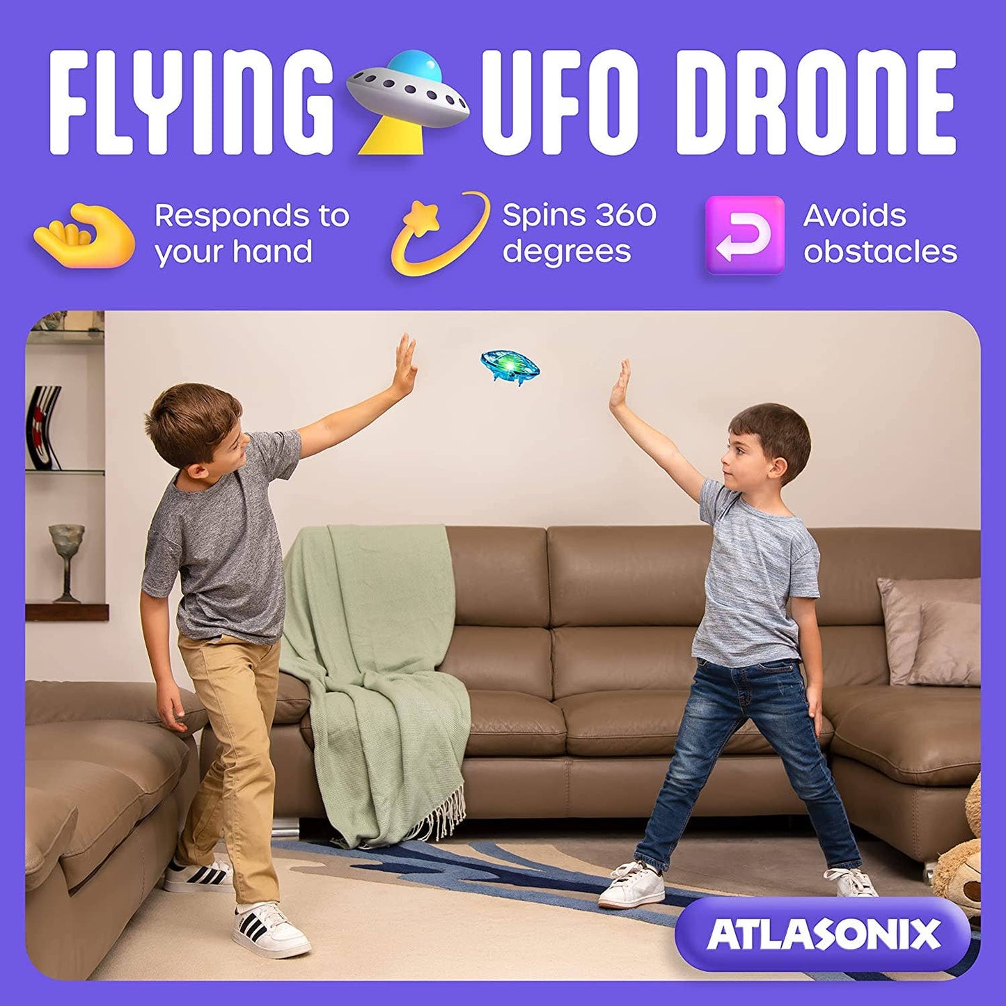 UFO Mini Hand Drone for Kids - Hand Controlled Flying Toy