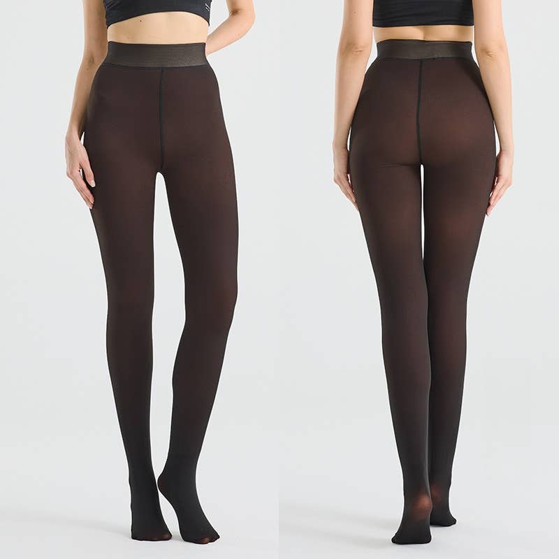 Fleece Lined Tights Women Sheer Warm Pantyhose Leggings