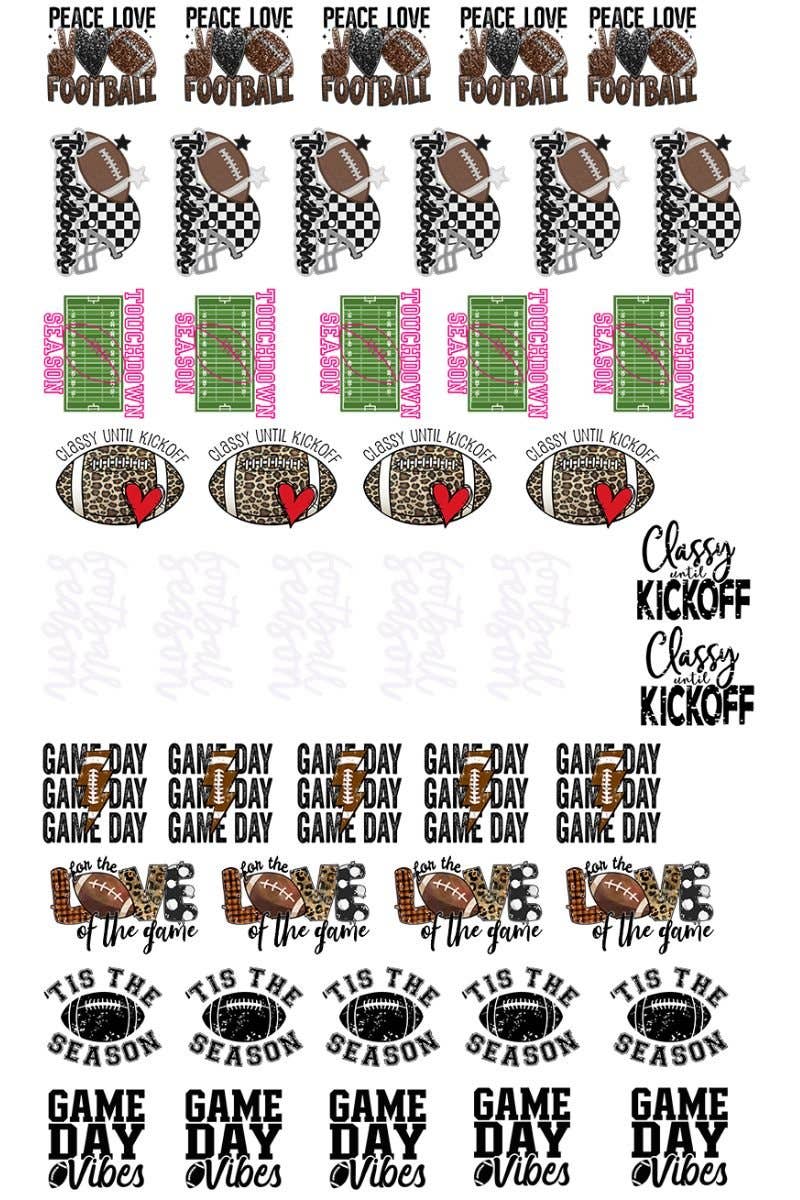 22 x 36 Football Pre-Made Hat Gang Sheet