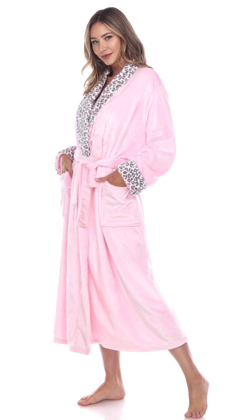 Women's and Plus Size  Leopard Print Cozy Lounge Robe