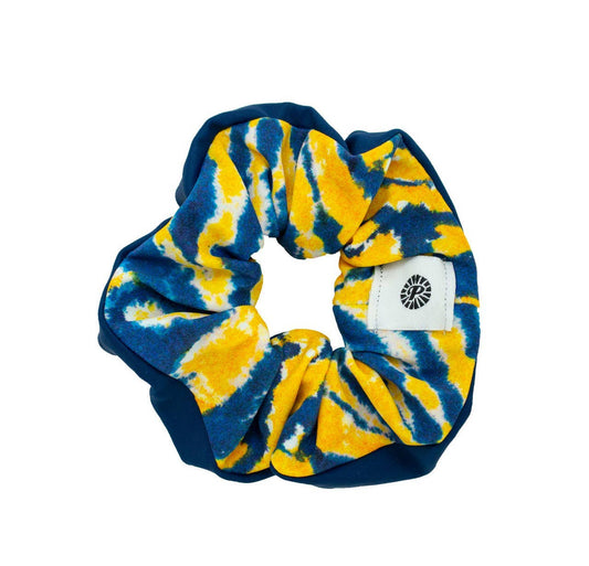 Pomchies Scrunche: Navy/Sunshine Tie Dye