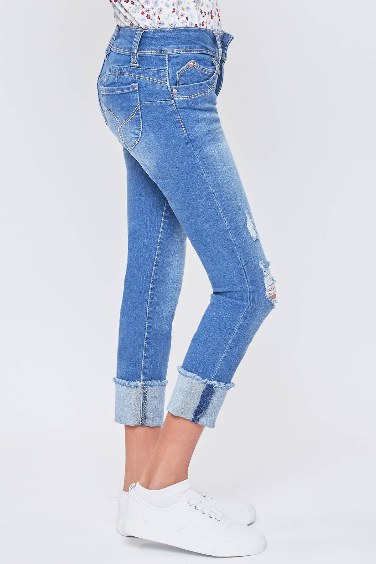 Girls WannaBettaFit Mid-Rise Mega Cuff Skinny Jean