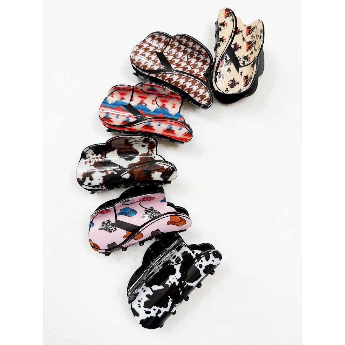 Western Cowboy Hat Hair Claw Clips