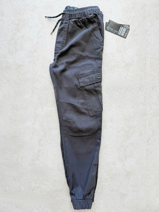 Boy's Pull-On Twill Cargo Jogger Pants(Charcoal)