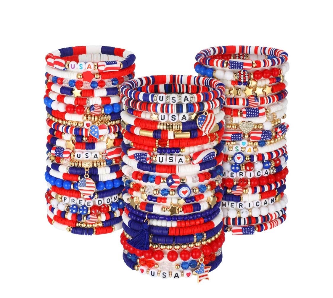 Patriotic charm bracelets