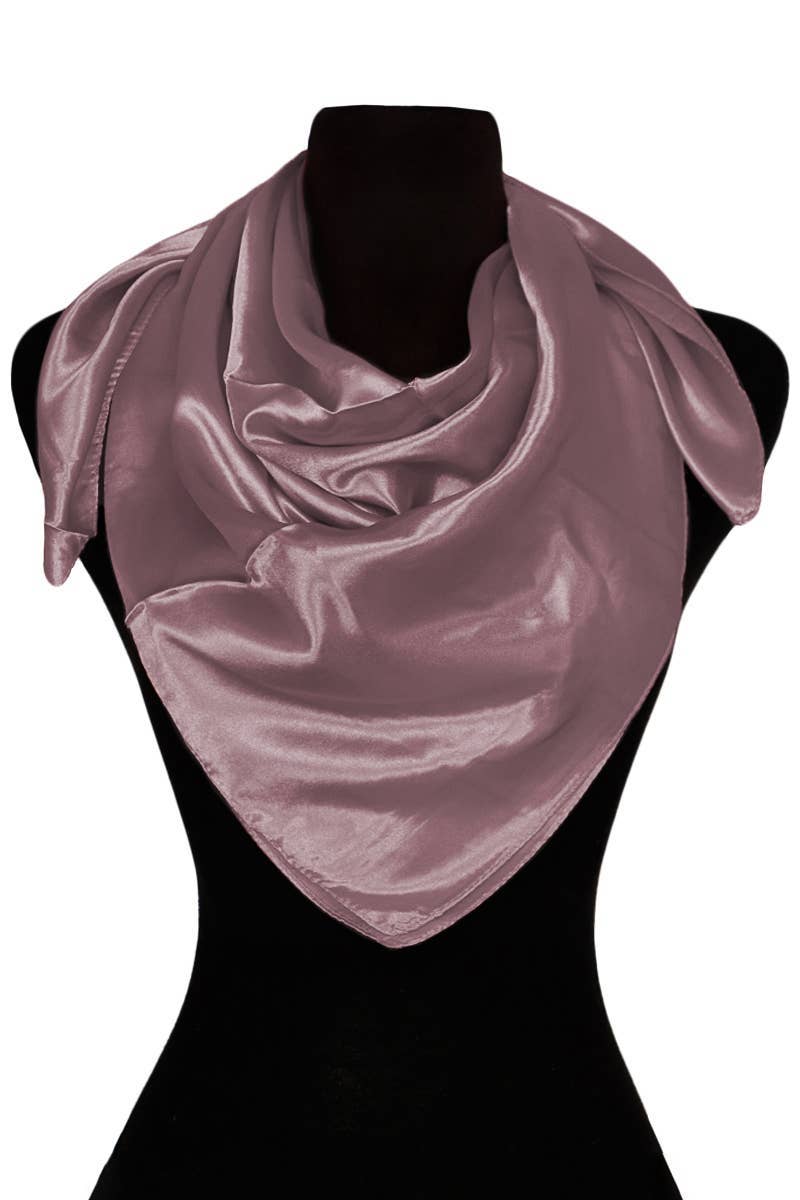 Glossy Faux Silk Poly Satin Square Hanky Scarf
