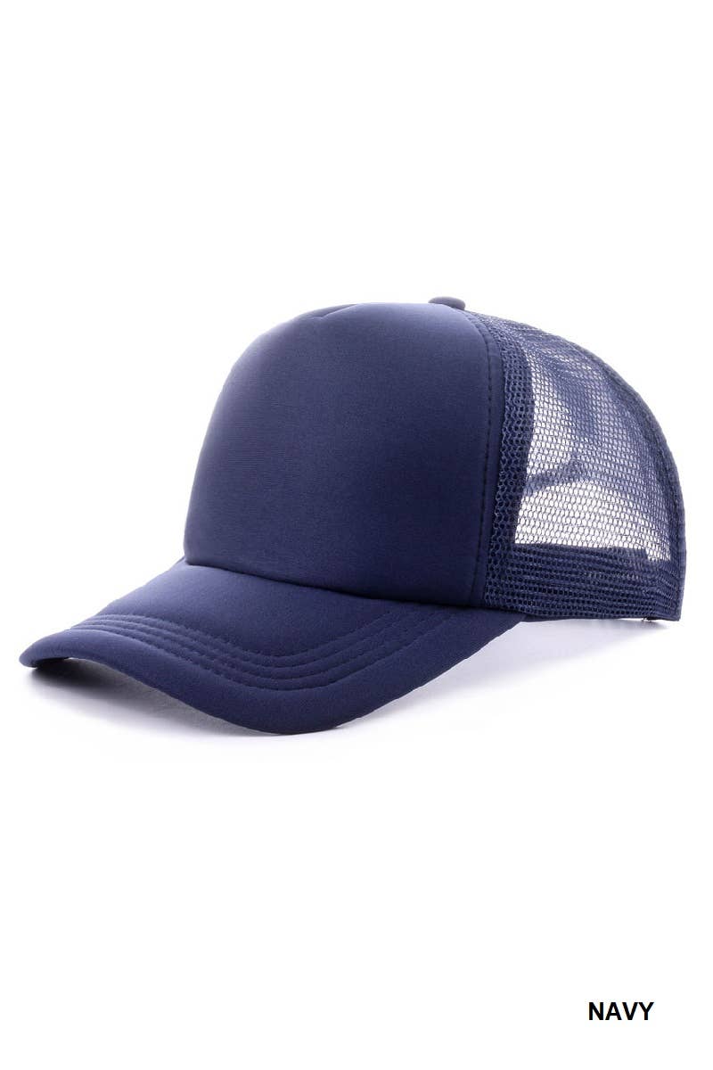 Classic Solid Mesh Back Trucker Cap