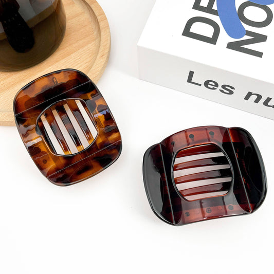 Flat Round Hair Claw Clip, Autumn and Winter Retro Hair Clip