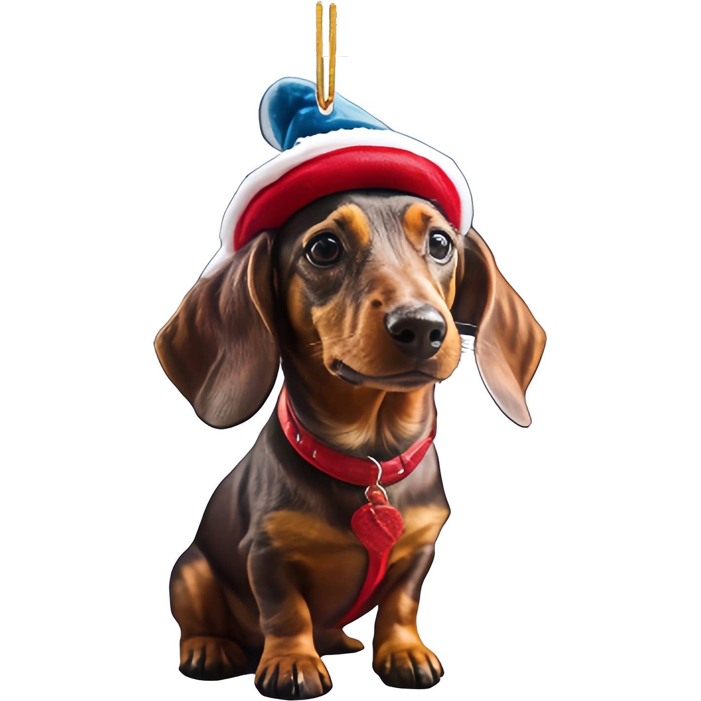 Cute Dachshund Christmas Tree Acrylic Hanging Decorations