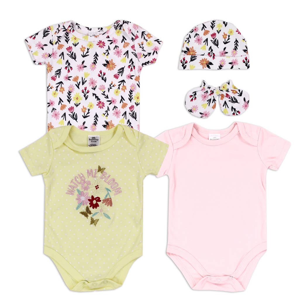 LITTLE BEGINNINGS Girls Newborn 5-Piece Layette Set