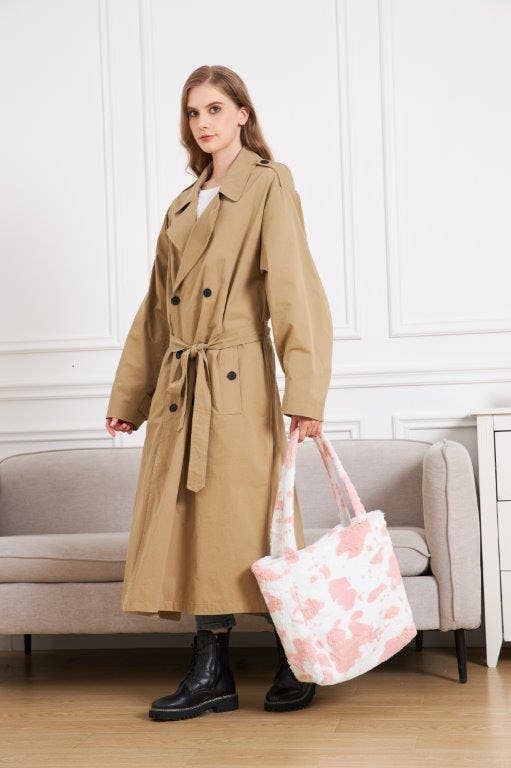 "Strawberry Cow" Designer Fur Tote Bag